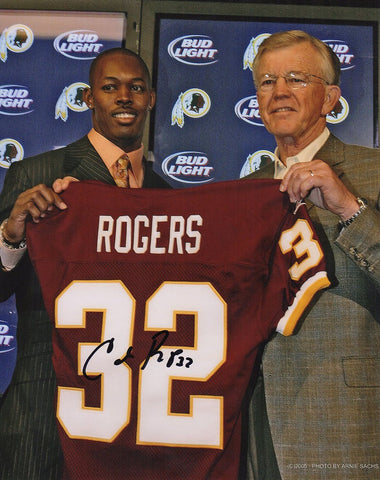Carlos Rogers Signed Washington Draft Day Holding Jersey 8x10 Photo - (SS COA)