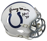 Colts Lenny Moore "HOF 75" Signed Speed Mini Helmet W/ Case BAS Witnessed