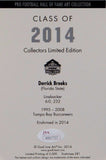 Derrick Brooks Signed TB Buccaneers Goal Line Art Card w/ HOF-JSA W Auth *Blue L