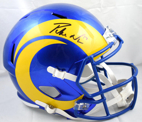 Puka Nacua Autographed Los Angeles Rams F/S Speed Helmet - Fanatics *Black