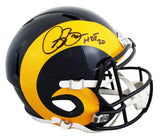 Rams Isaac Bruce "HOF 20" Signed 1981-99 TB F/S Speed Rep Helmet W/ Case BAS Wit