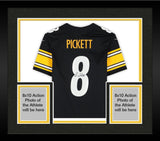 Framed Kenny Pickett Pittsburgh Steelers Autographed Black Nike Limited Jersey