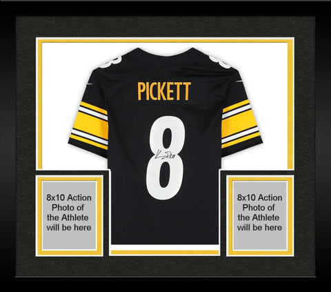 Framed Kenny Pickett Pittsburgh Steelers Autographed Black Nike Limited Jersey