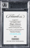 Magic Johnson "HOF 02" Signed 2022 Panini FF PP Cyan #17 Card Auto 10! BAS Slab