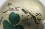 Rocket Ismail Autographed Speed Mini Helmet Notre Dame Clover Beckett 181124