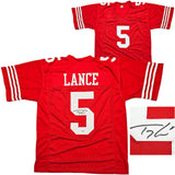 SAN FRANCISCO 49ERS TREY LANCE AUTOGRAPHED RED JERSEY BECKETT BAS WITNESS 215020