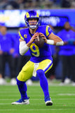 Matthew Stafford Signed Los Angeles Rams 35" x 43" Framed Jersey (Beckett) Q.B.