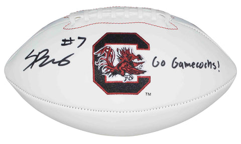 SPENCER RATTLER AUTOGRAPHED SOUTH CAROLINA GAMECOCKS WHITE LOGO FOOTBALL BECKETT