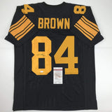 Autographed/Signed Antonio Brown Pittsburgh Steelers CR Black Jersey JSA COA