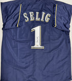 BUD SELIG Signed Custom Replica Navy Jersey AUTO - Milwaukee Brewers MLB - BAS
