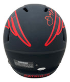 Julian Edelman Signed New England Patriots FS Eclipse Speed Replica Helmet JSA