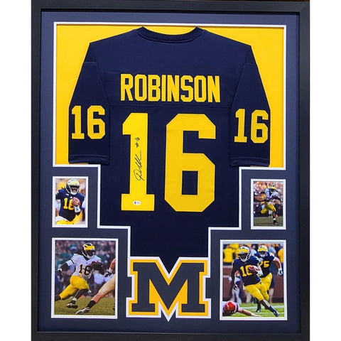 Denard Robinson Autographed Signed Framed Michigan Wolverines Jersey BECKETT