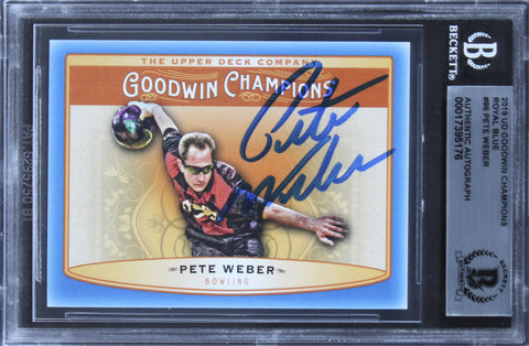 Pete Weber Signed 2019 UD Goodwin Champions Goudey Royal Blue #96 Card BAS Slab