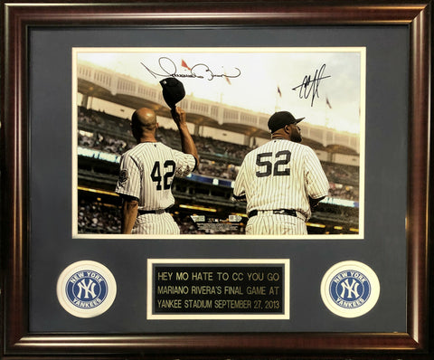 Mariano Rivera CC Sabathia Final Game Signed Photo Framed HOF MLB Fanatics Coa