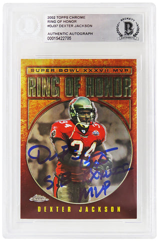 Dexter Jackson Signed 2002 Topps Chrome Card #DJ37 w/SB MVP - (Beckett Slabbed)