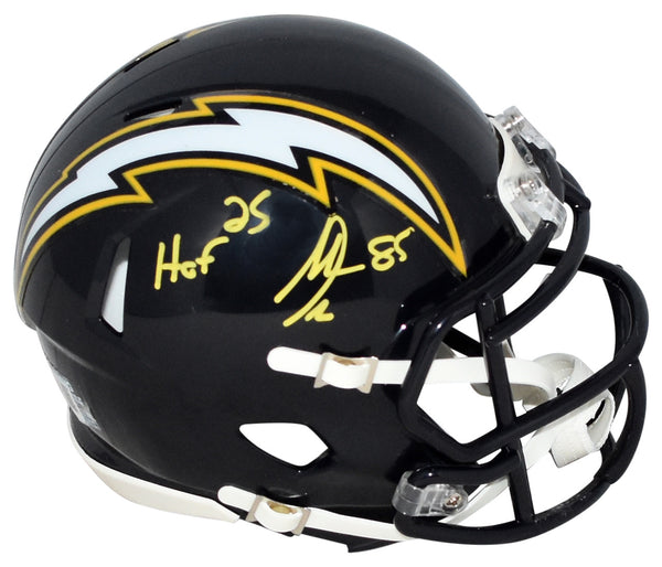 ANTONIO GATES SIGNED SAN DIEGO CHARGERS NAVY SPEED MINI HELMET W/ HOF 25