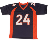 Champ Bailey of the Denver Broncos Autographed Blue Custom #24 Jersey Beckett