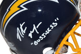 Natrone Means Signed San Diego Chargers 1974-87 VSR4 Mini Helmet BAS 35586