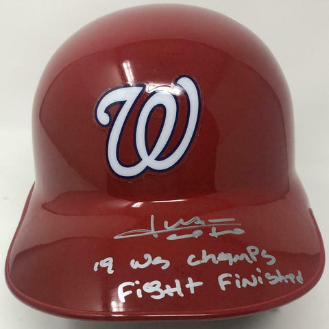 JUAN SOTO Autographed Nationals "19 WS Champs" Batting Helmet FANATICS LE 22