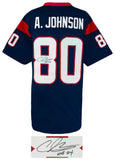 Andre Johnson Signed Navy Custom Football Jersey w/HOF'24 - (SCHWARTZ COA)