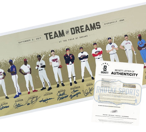 Reggie Jackson, Frank Thomas, Rod Carew Signed Unframed Team of Dreams Print