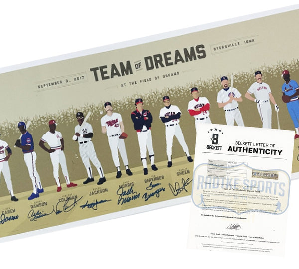Reggie Jackson, Frank Thomas, Rod Carew Signed Unframed Team of Dreams Print
