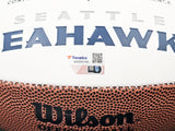 CHRIS CARSON AUTOGRAPHED SEAHAWKS WHITE LOGO FOOTBALL FANATICS HOLO 215882
