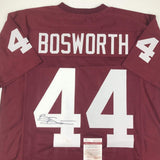 Autographed/Signed Brian Bosworth Oklahoma Red College Jersey JSA COA