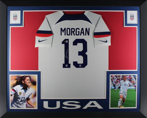 Alex Morgan Autographed USA Womens World Cup Nike Soccer Framed Jersey Beckett B