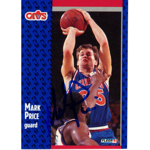 Mark Price Autographed 1991-92 Fleer #38 Trading Card Beckett Witness 51698