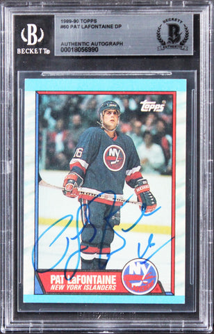 Islanders Pat LaFontaine Authentic Signed 1989 Topps #60 Card BAS Slabbed