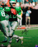Randall Cunningham Autographed Eagles Dropback 16x20 HM Photo- BA W HOLO *Blk