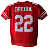 Matt Breida Autographed/Signed Pro Style Red XL Jersey BAS 23990