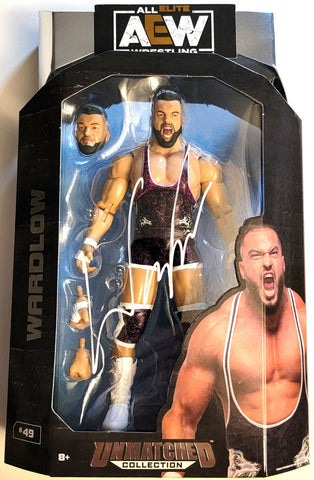 Wardlow Autographed AEW Wrestling Unmatched Collection Action Figure Beckett