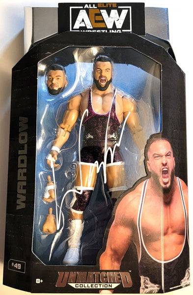 Wardlow Autographed AEW Wrestling Unmatched Collection Action Figure Beckett