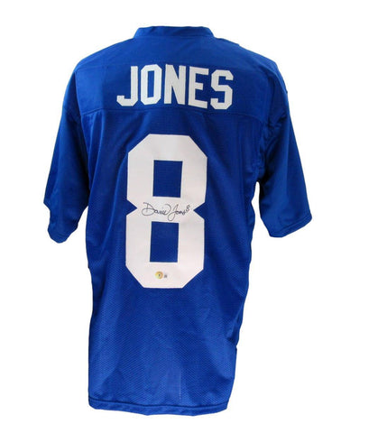 Daniel Jones Autographed Blue Custom Football Jersey Colts Beckett 180948