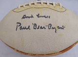 Paul Bear Bryant Autographed Football Alabama Good Luck Damaged Beckett AB93852