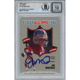 Joe Montana Autographed 1990 Fleer All-Pro #1 Slab Trading Card Beckett 49918