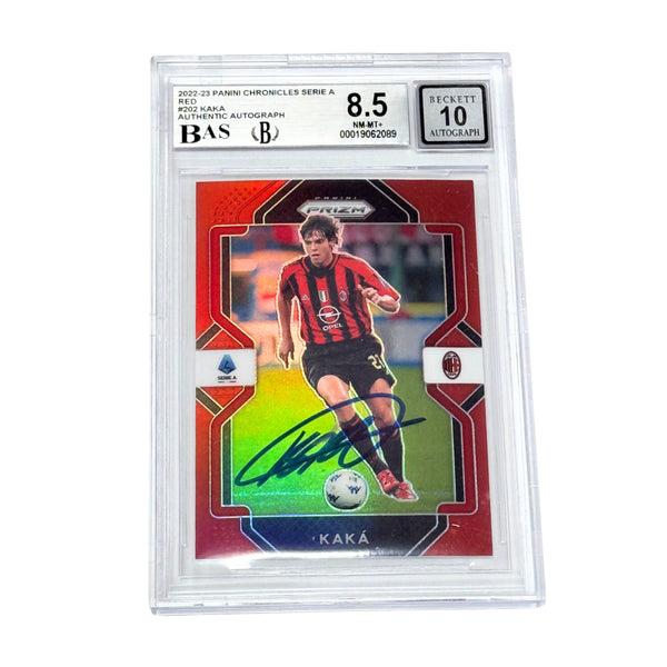 Kaka Signed 2022-23 Panini Chronicles Serie A Red /99 #202 - BGS 8.5 AUTO 10