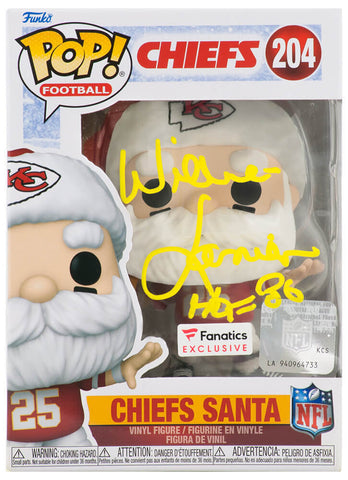 Willie Lanier Signed KC Chiefs 'SANTA' Funko Pop Doll #204 - (SCHWARTZ COA)