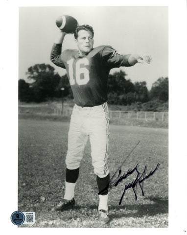 Frank Gifford Autographed New York Giants 8x10 Photo B&W Beckett 56798
