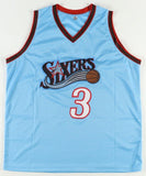 Allen Iverson Signed Philadelphia 76ers Powder Jersey (JSA COA)#1 Pk 1996 Draft
