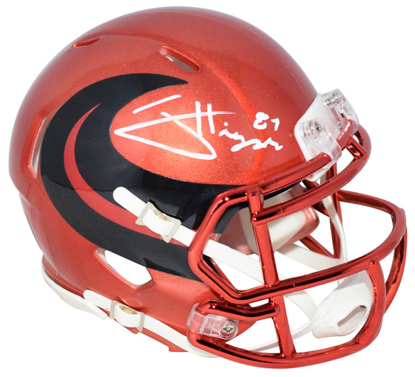 JAYDEN HIGGINS AUTOGRAPHED HOUSTON TEXANS RED SPEED MINI HELMET BECKETT