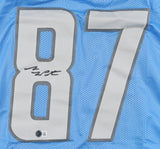 Sam LaPorta Signed Detroit Lions Jersey (Beckett) 2023 2nd Round Pick / Iowa