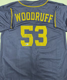 BRANDON WOODRUFF Signed Custom Replica Brewers Navy Jersey AUTO - BAS