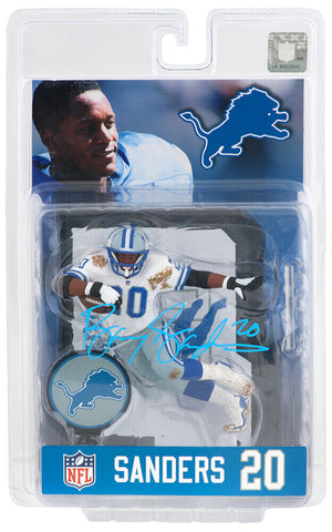 Barry Sanders Signed Detroit Lions White Jersey McFarlane Toys Figurine (SS COA)