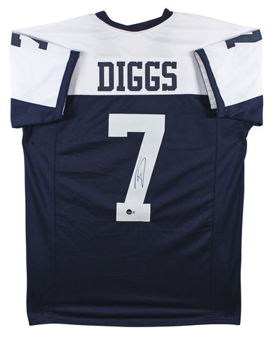 Trevon Diggs Signed Thanksgiving Navy Blue Pro Style Jersey BAS Witnessed