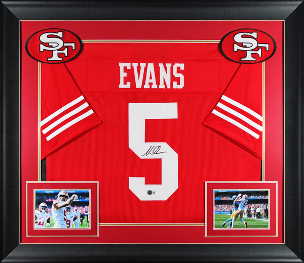 Mike Evans Authentic Signed Red Pro Style Framed Jersey BAS Witnessed 3