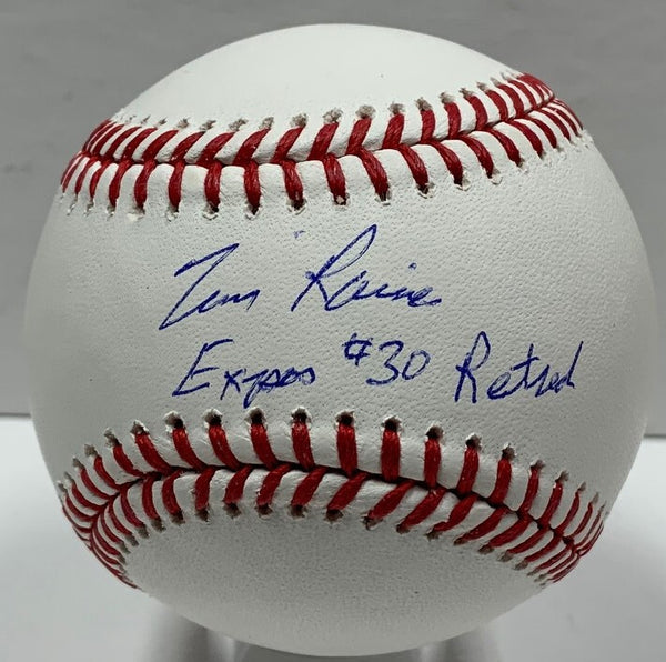 Expos Hall of Famer TIM RAINES Signed Baseball AUTO w/ "Expos #30 Retired" - JSA