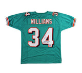 Ricky Williams Signed Miami Custom Teal Jersey with Holes/Bowls Inscription